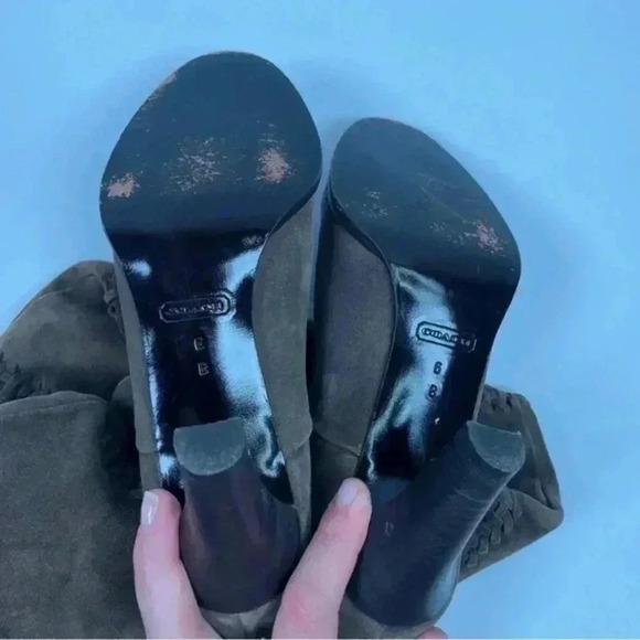 Vintage Coach Brown Suede Vintage Jae Knee High‎ Heeled Boot - Picture 10 of 11